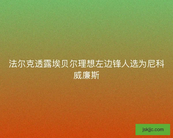 法尔克透露埃贝尔理想左边锋人选为尼科威廉斯 法尔克透露埃贝尔理想左边锋人选为尼科威廉斯