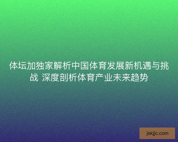 体坛加独家解析中国体育发展新机遇与挑战 深度剖析体育产业未来趋势